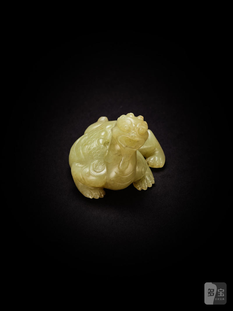 清　黃玉瑞獸 | A YELLOW JADE FIGURE OF A MYTHICAL BEAST - 图6